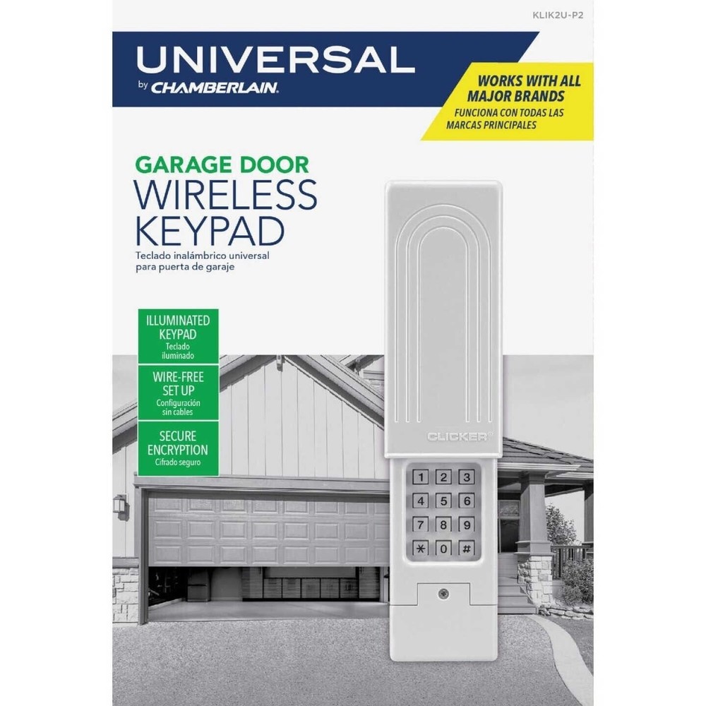 Chamberlain Clicker Universal Garage Door Wireless Keypad KLIK2U-P2 NEW